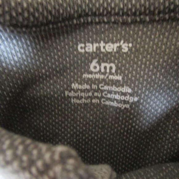 NWT Carters dark light grey romper one piece jumpsuit knit with beige buttons 6M - Picture 4 of 9